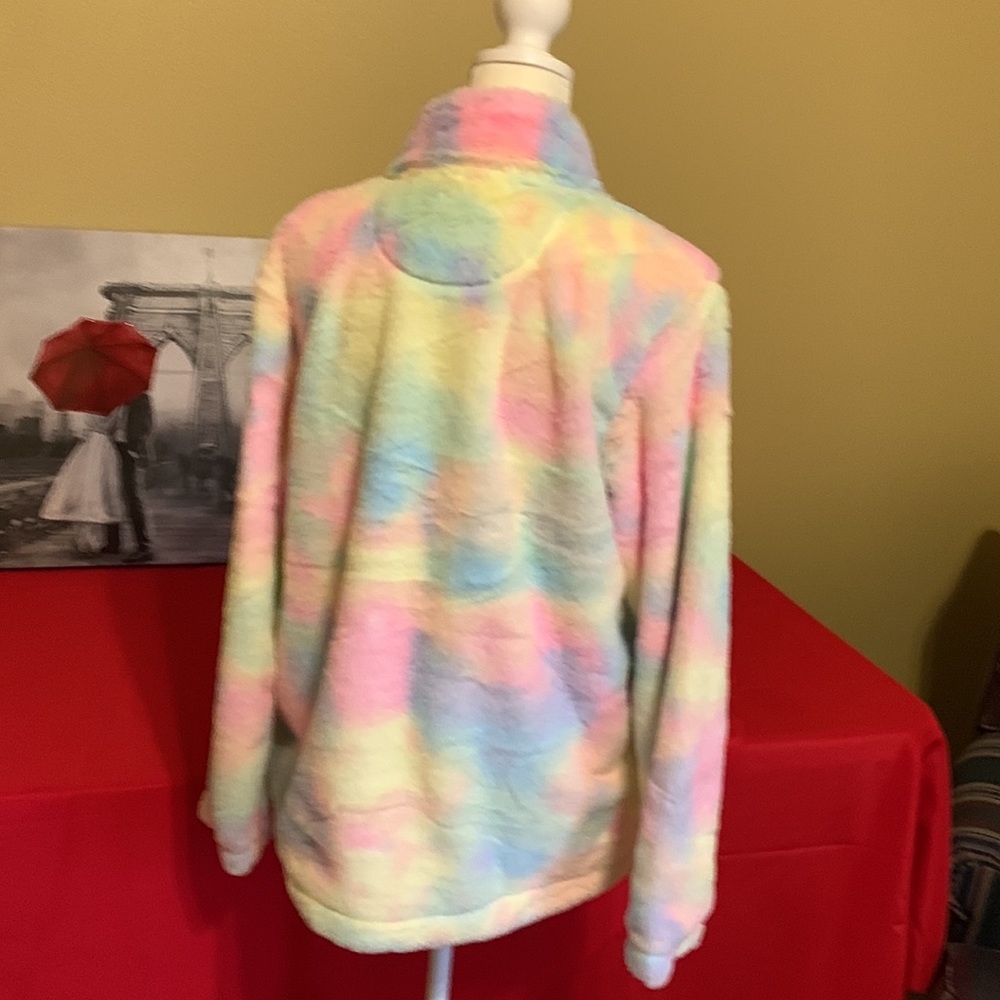 NWT Rainbow Faux Fur Pullover - Picture 5 of 8